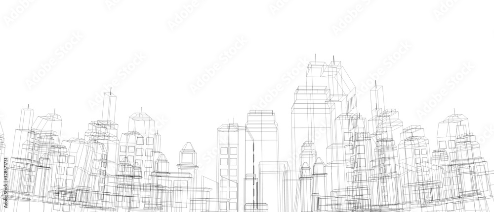 elegant city render design