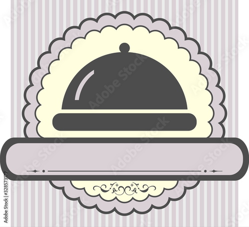 restaurant menu card, logo and icon with cloche