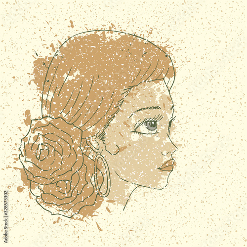 Design of pretty flamenco woman illustration