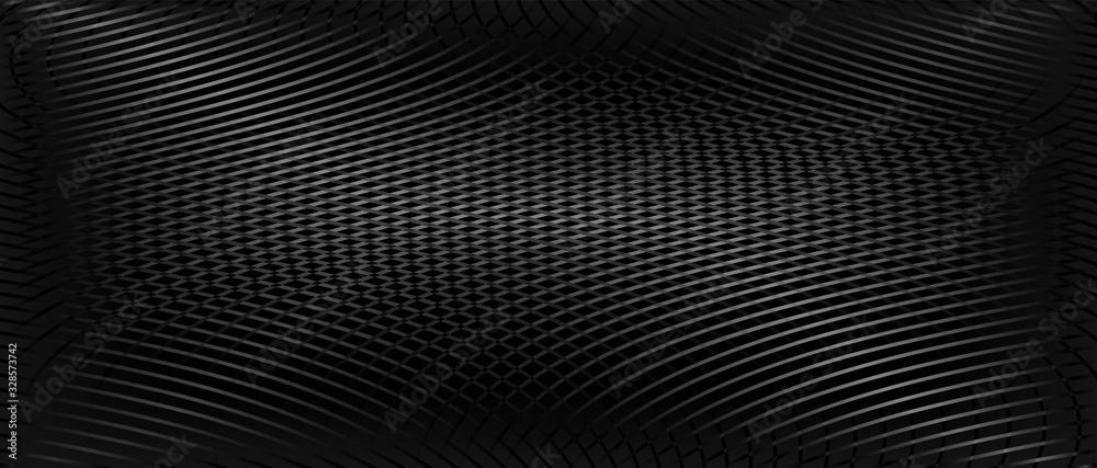 Black and white background, wave of lines Black and white background, wave of lines