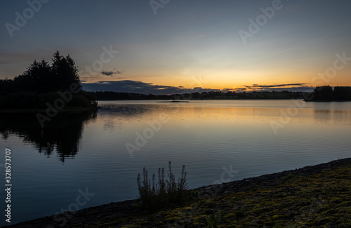View of sunrise at Barcraigs Reservoir, North Ayrshire, Scotland