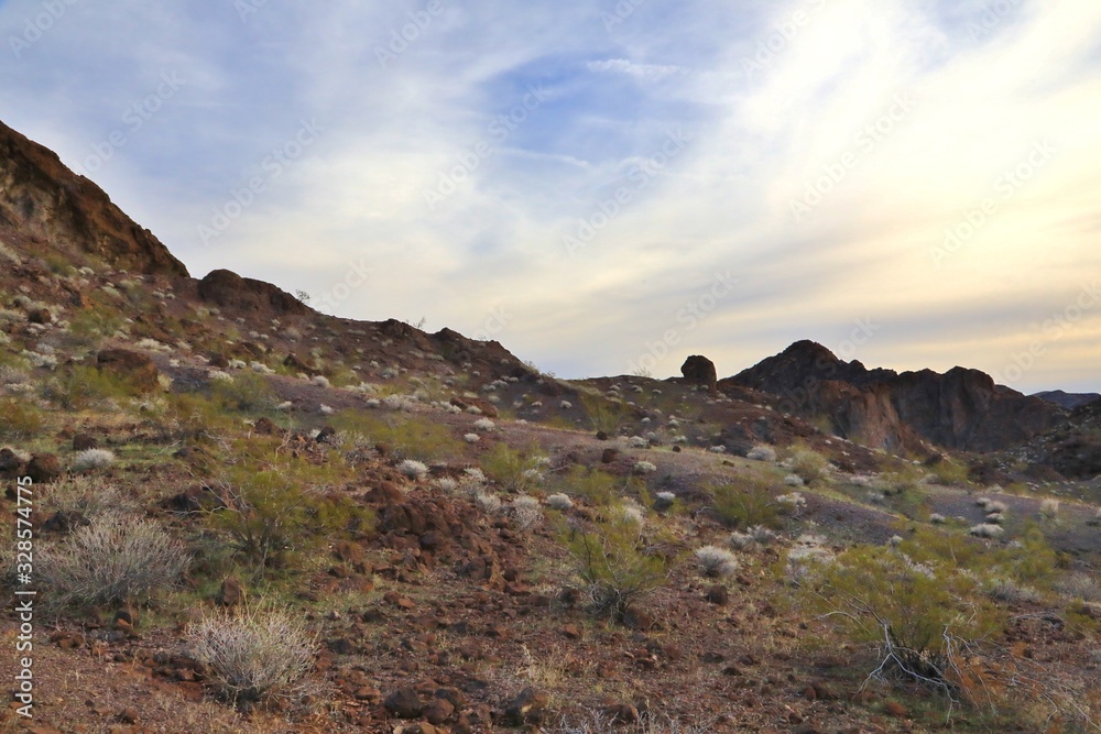 Arid desert landscape at daytime