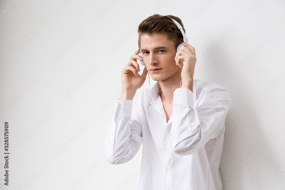 Portrait of young attractive man on white background Portrait of young attractive man on white background