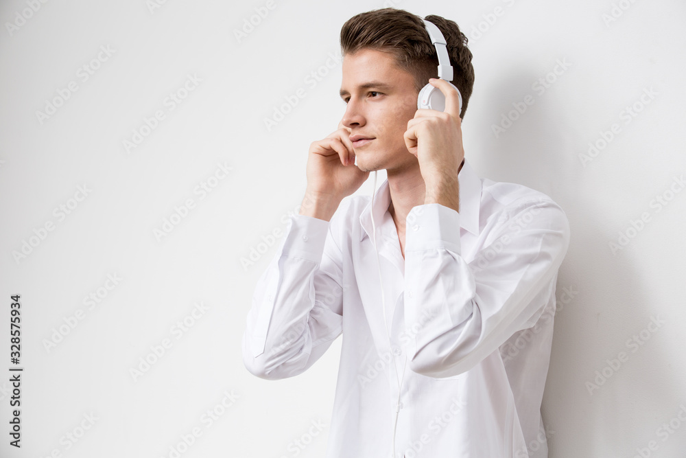 Portrait of young attractive man on white background Portrait of young attractive man on white background
