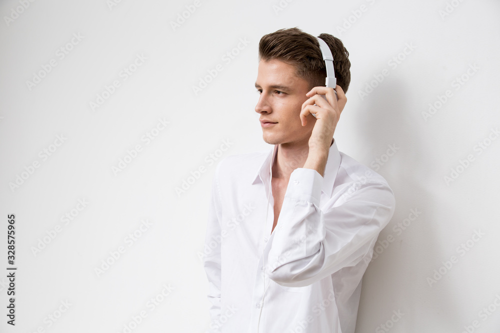 Portrait of young attractive man on white background Portrait of young attractive man on white background