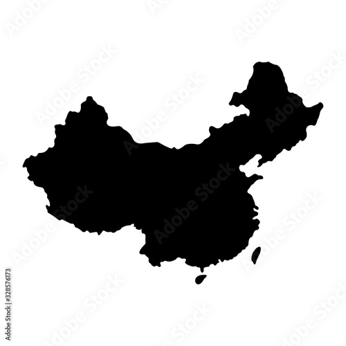 Map of China isolated on wh...