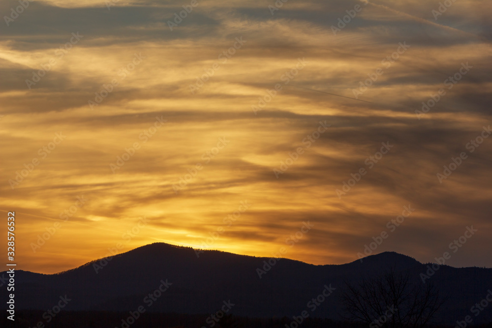 Sunset mountain view