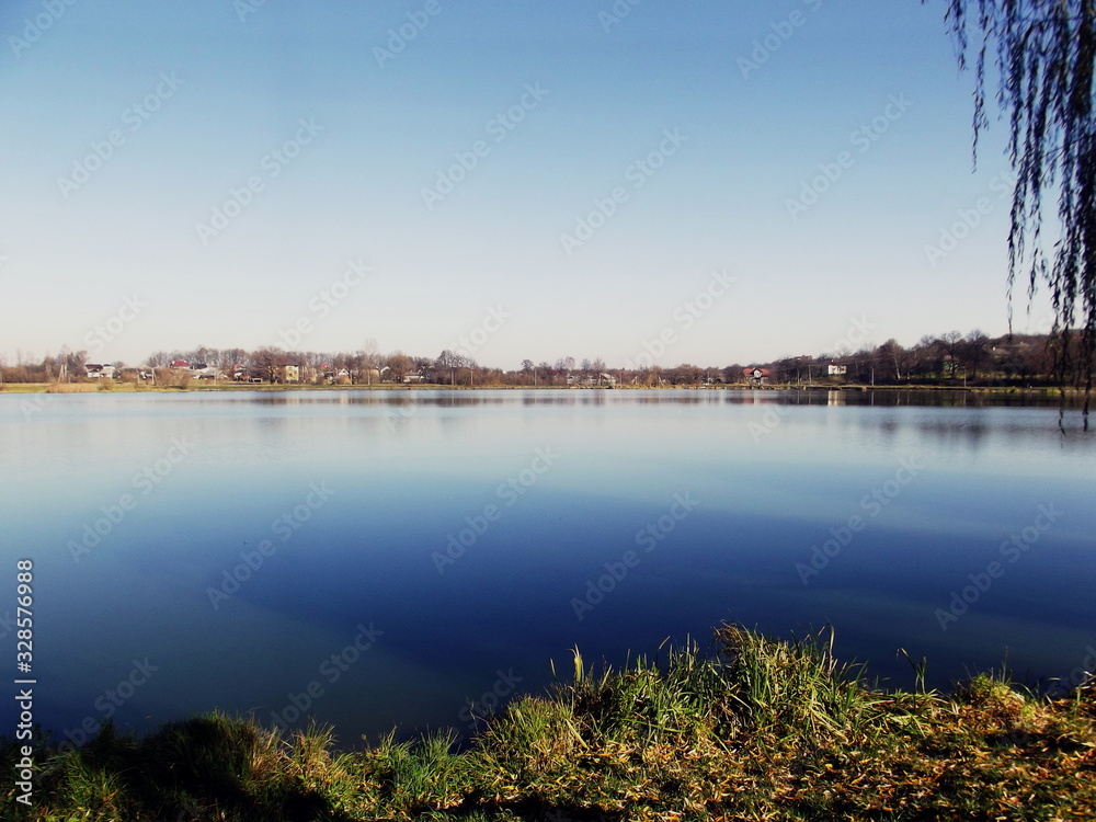 Beautiful lake in the beautiful autumn weather weather
