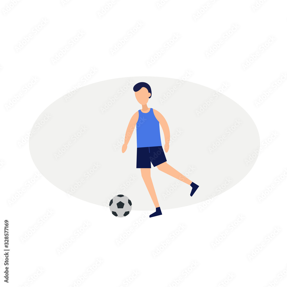 Soccer player character illustration. flat icon design element