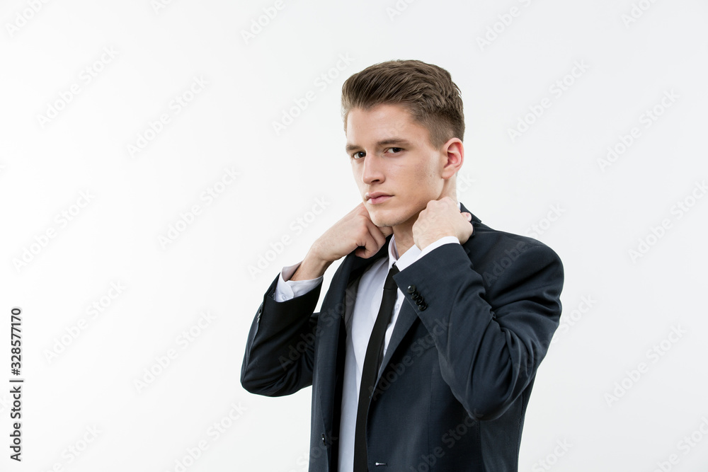 Portrait of young man on white background Portrait of young man on white background
