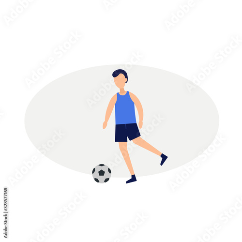 Soccer player character illustration. flat icon design element