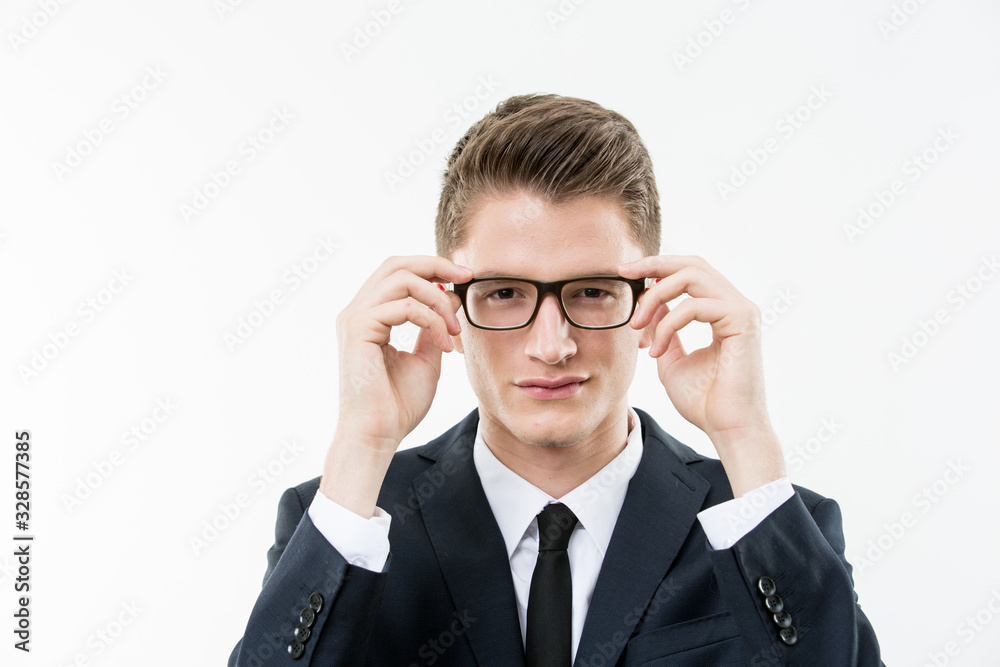 Portrait of young man on white background Portrait of young man on white background