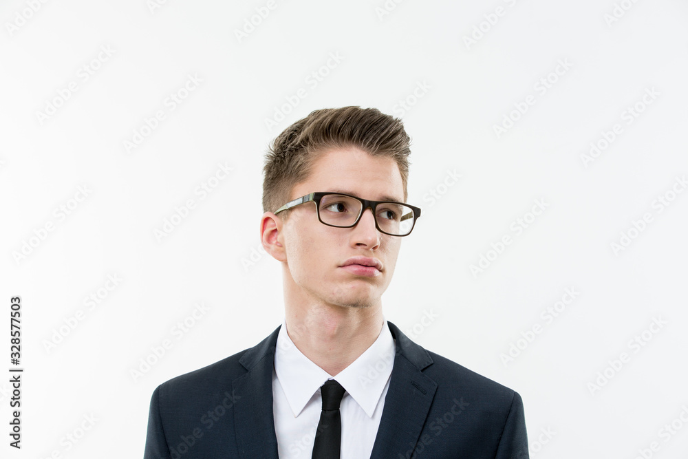 Portrait of young man on white background Portrait of young man on white background