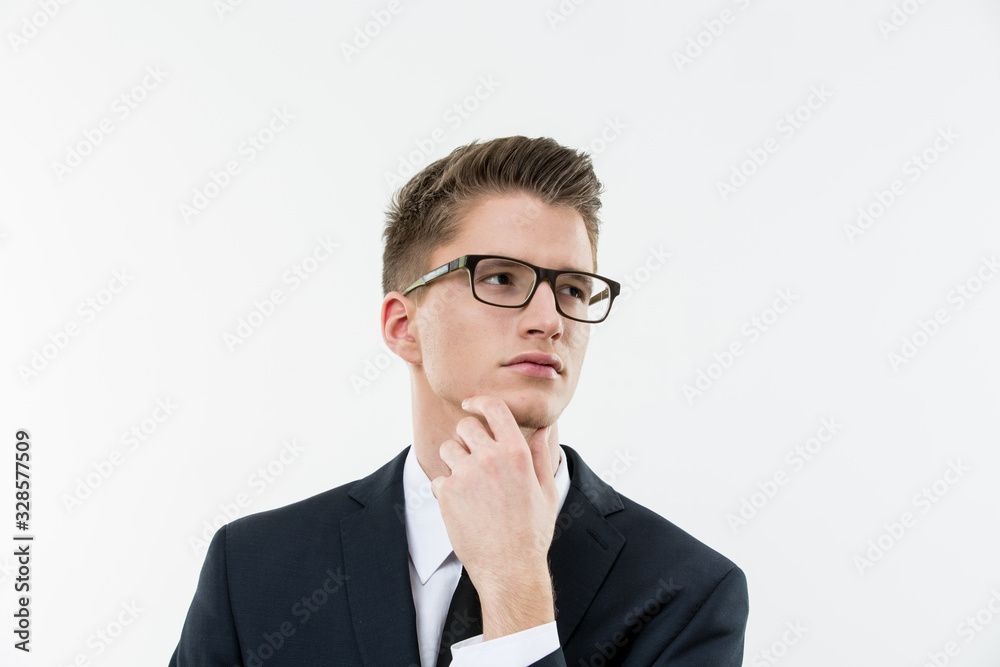 Portrait of young man on white background Portrait of young man on white background