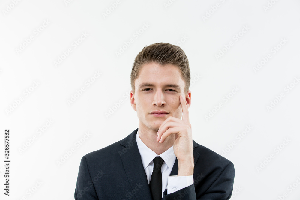 Portrait of young man on white background Portrait of young man on white background