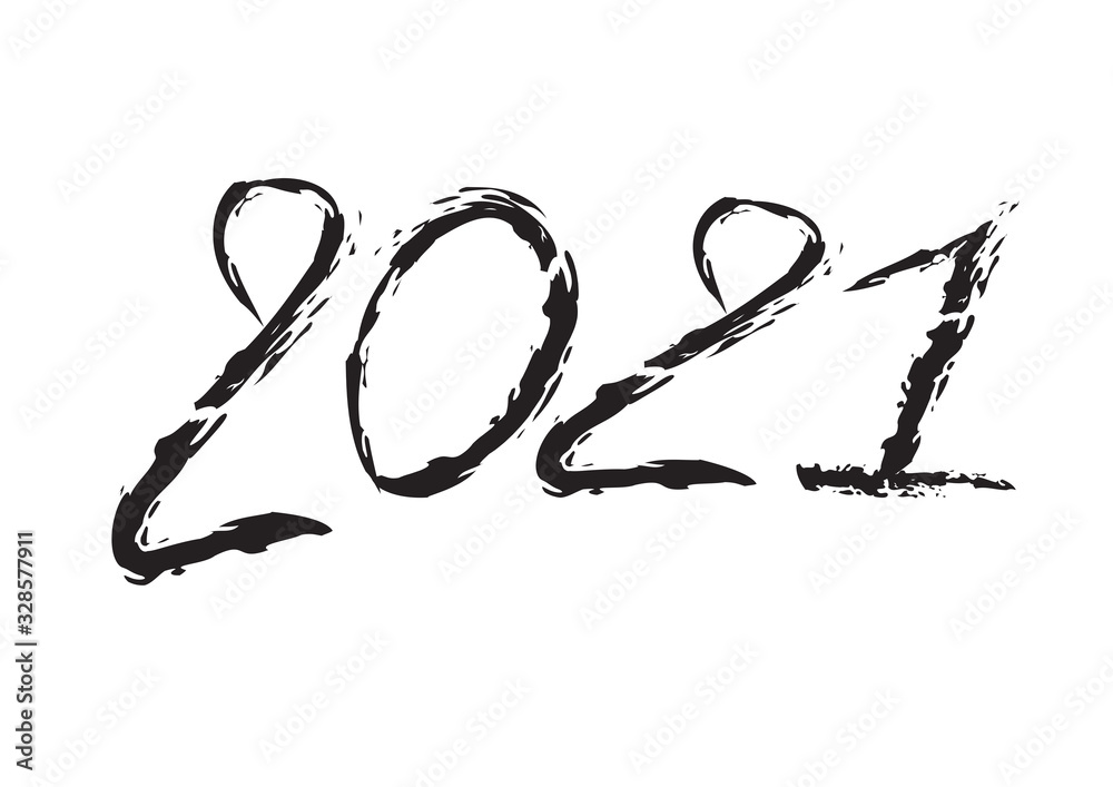 2021 text design Black color, Collection of Happy New Year and happy holidays, lettering design element, handwritten isolated on white background. Calendar 2021, Paintbrush stroke. 2021 text design Black color, Collection of Happy New Year and happy holidays, lettering design element, handwritten isolated on white background. Calendar 2021, Paintbrush stroke.