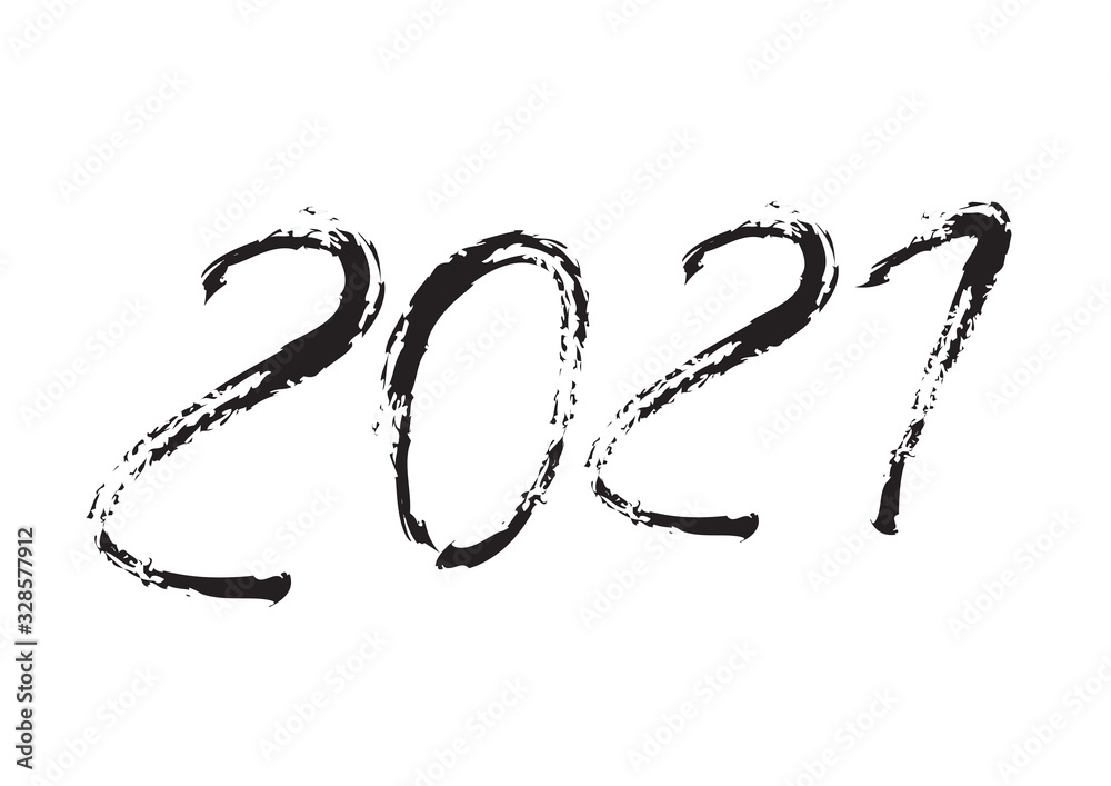 2021 text design Black color, Collection of Happy New Year and happy holidays, lettering design element, handwritten isolated on white background. Calendar 2021, Paintbrush stroke. 2021 text design Black color, Collection of Happy New Year and happy holidays, lettering design element, handwritten isolated on white background. Calendar 2021, Paintbrush stroke.