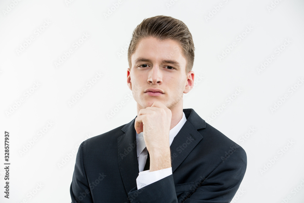 Portrait of young man on white background Portrait of young man on white background