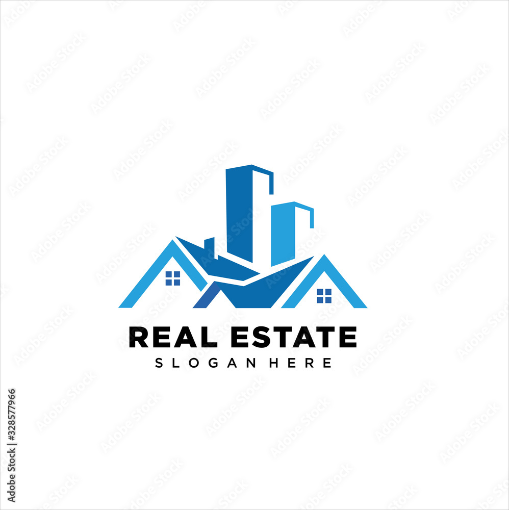 Real Estate Logo Design. Creative abstract real estate icon logo template, Creative Building Concept Logo Design Template,  logo design inspiration