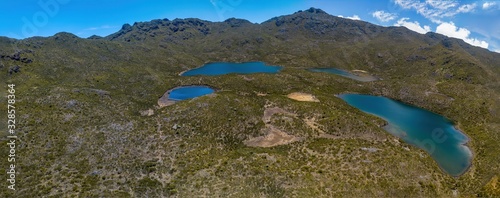 four lagoons in Morrenas valley at Chirripo National Park