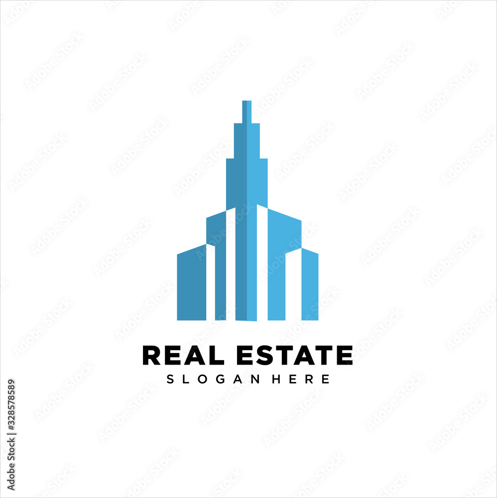 Real Estate Logo Design. Creative abstract real estate icon logo template, Creative Building Concept Logo Design Template,  logo design inspiration