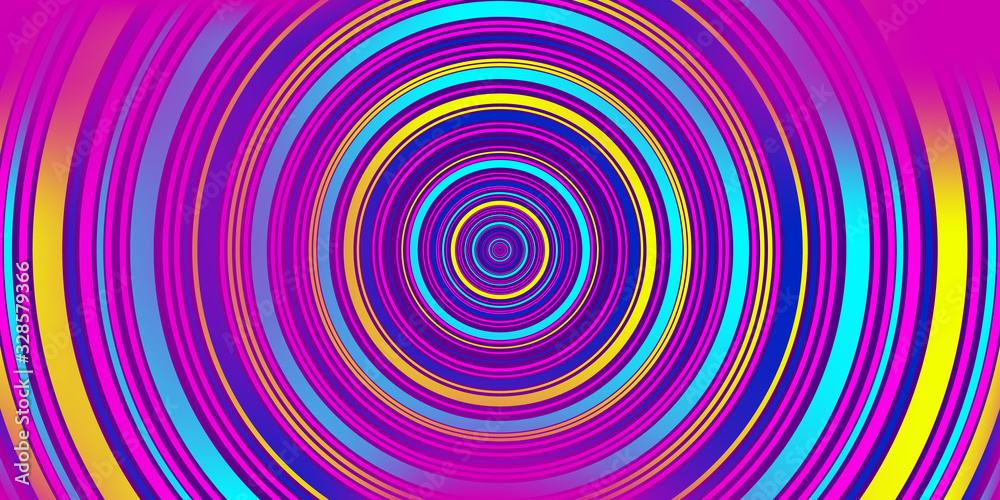 Vivid purples, yellowes and blues circles background
