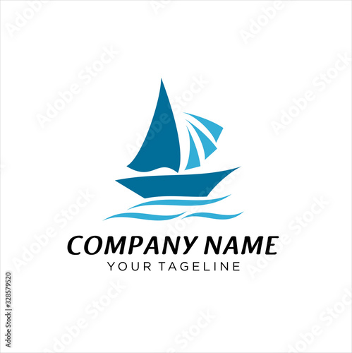 sailing boat vector illustration design, Ship logo vector illustration design. icon, logo design inspiration
