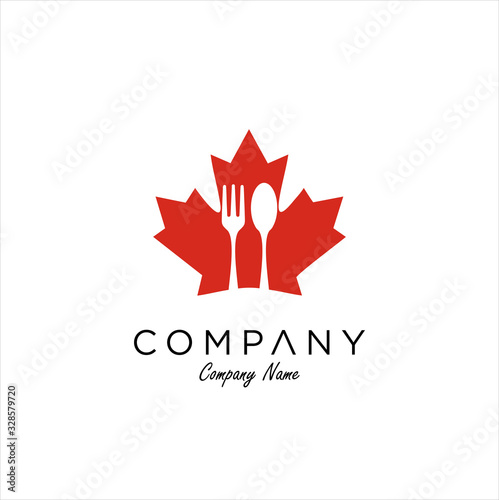 Canadian forks and spoons, maples and restaurant logos can be used as symbols, brand identity, company logos, icons, or others. Color and text can be changed according to your needs.
