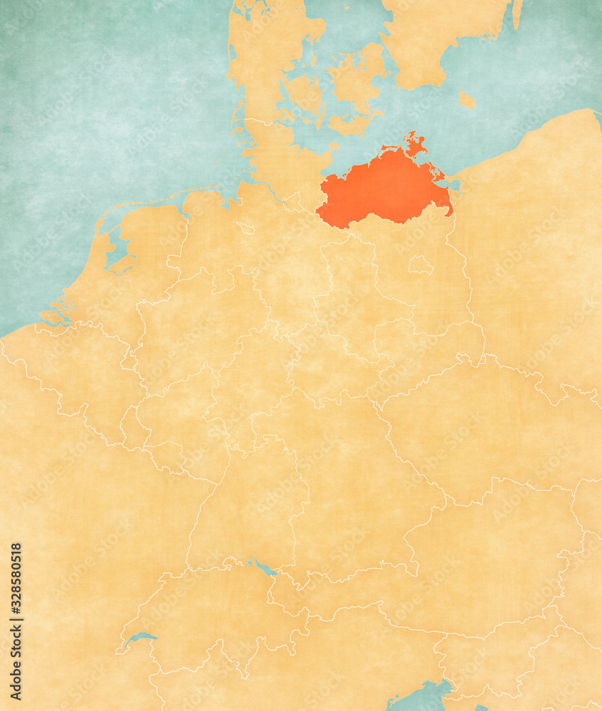 Map of Germany - Mecklenburg-Vorpommern