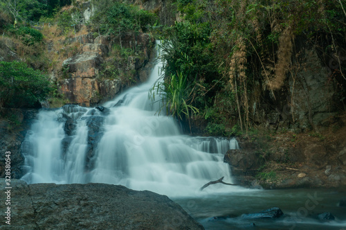 Datanla waterfall, long exposure, slow shutter speed photography waterfall in Dalat, vietnam © Vitalii