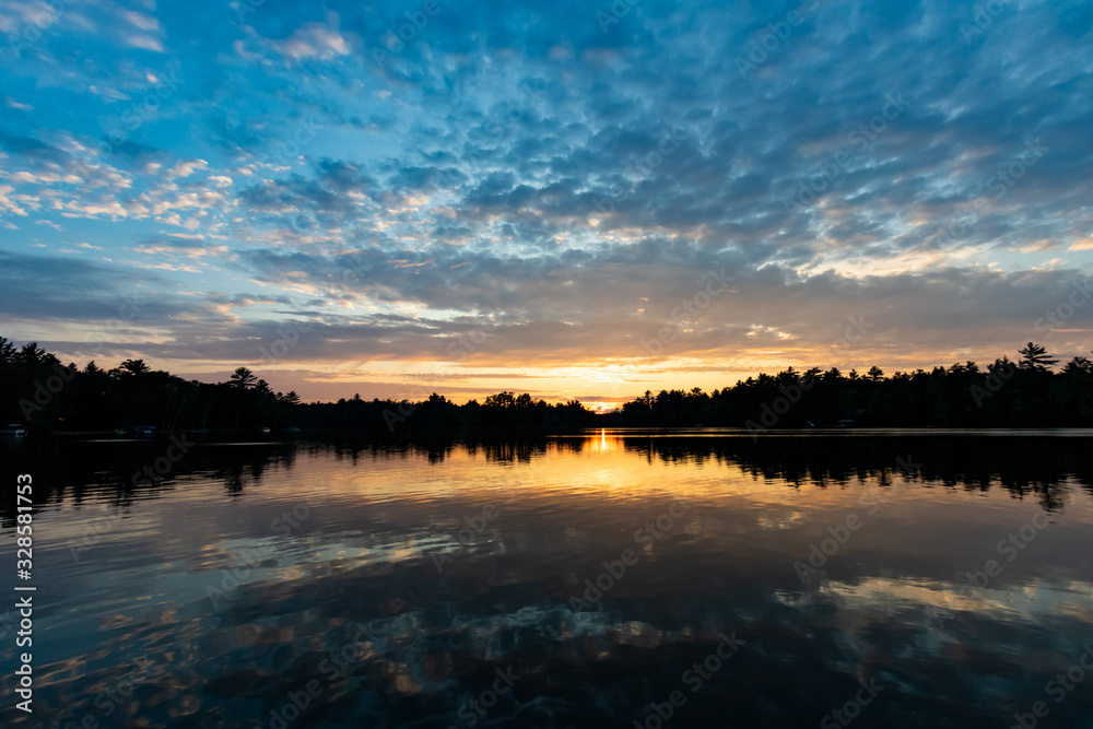 Sunset on Tee Lake in Lewiston Michigan