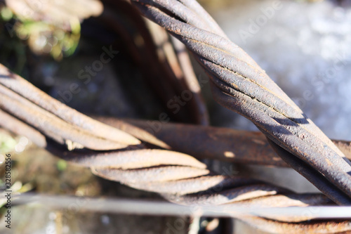old rusty twisted metal bars for the background