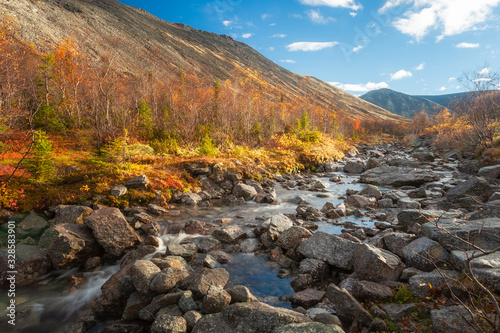 Russian north Autumn in the mountains Khibiny