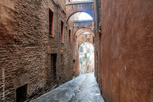 Arched street in mediterranean town  Europe