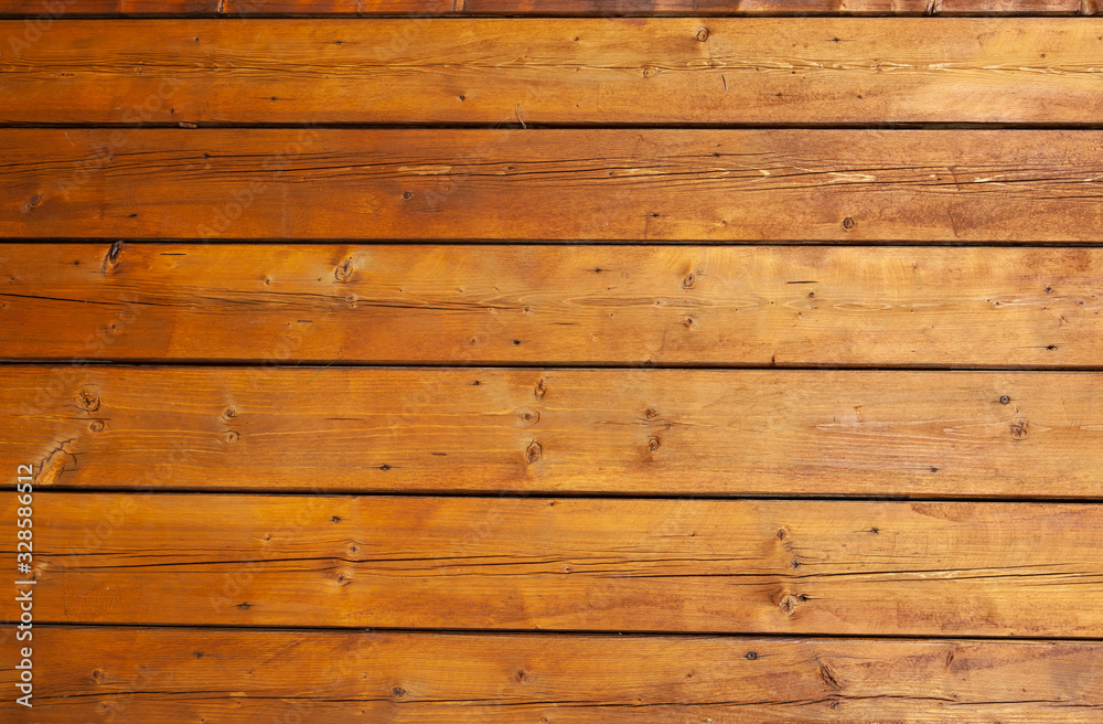 Fototapeta premium Stained wet deck wooden boards with water drops texture