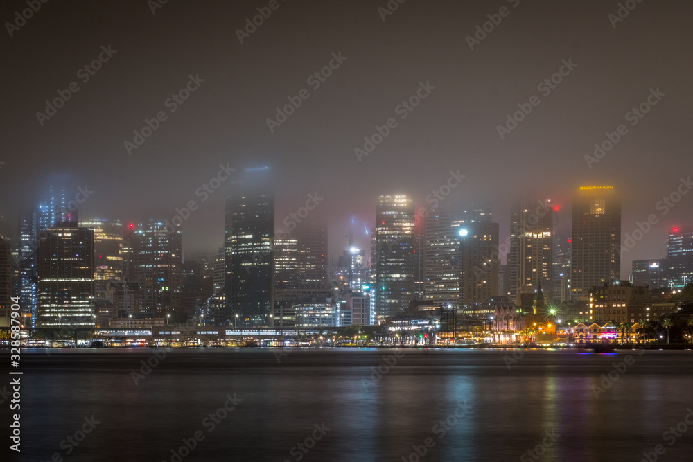 sydney harbour and low clouds