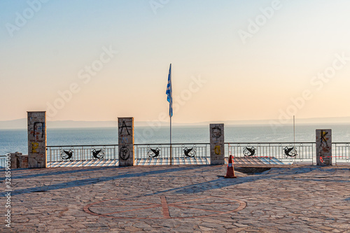 Foto Kallithea, Greece - September 03,2019: Top view of Kallithea, Halkidiki in Greece