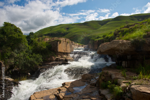 rapids of mnweni river, northern drakensberg mountains, kwazulu natal, south africa