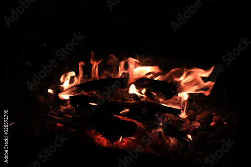 fire flame on a black background