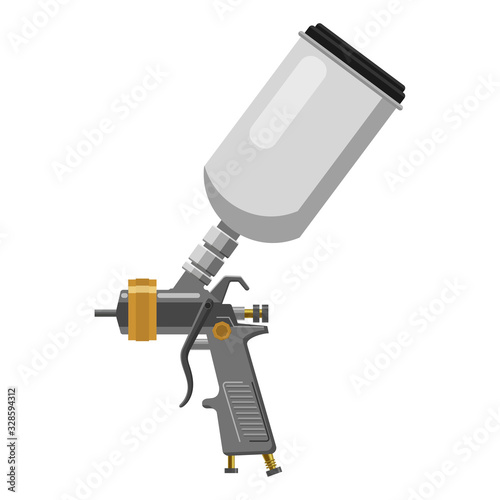 Paint spray gun professional tool airbrush isolated