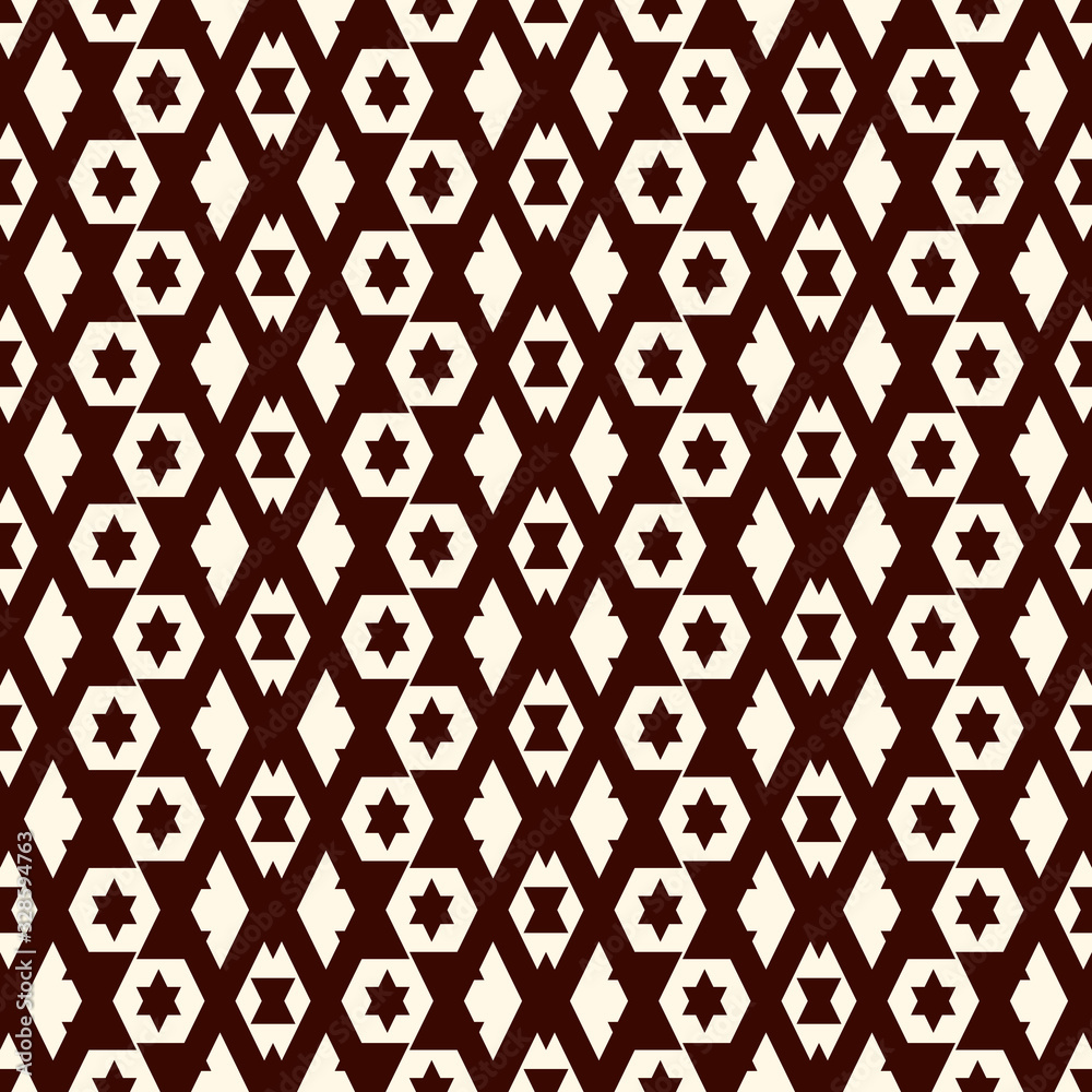 Contemporary honeycomb geometric ornament. Repeated stars, hexagons motif. Modern mosaic tiles. Ethnic seamless pattern Contemporary honeycomb geometric ornament. Repeated stars, hexagons motif. Modern mosaic tiles. Ethnic seamless pattern