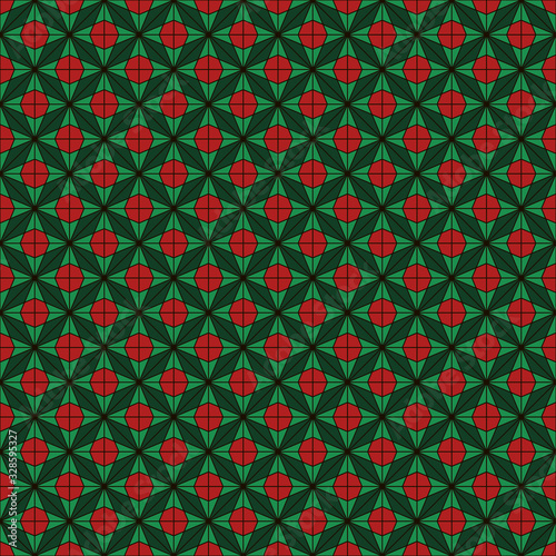 African style seamless pattern. Bright ethnic and tribal floral ornament. Ankara wax inspired textile with asanoha motif