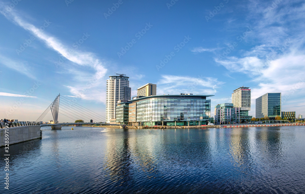 Obraz premium Media City UK Salford England 1st October 2011 the BBC Television and radio studios.