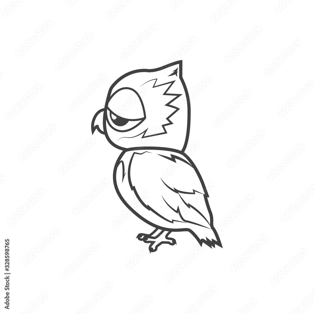 Fototapeta premium Cute owl cartoon characters illustration