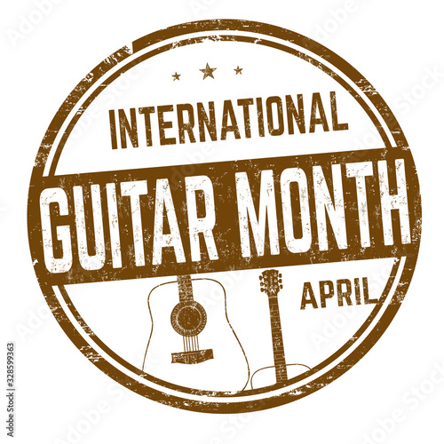 International guitar month sign or stamp