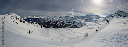 Planneralm skiing resort in winter,  Austrian Alps photo
