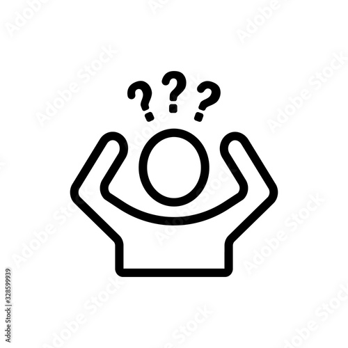 doubts and thoughts of the icon vector. Thin line sign. Isolated contour symbol illustration