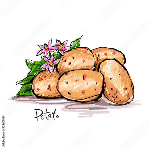 Potatoes with tops