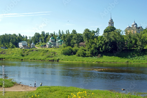 Volga river at Staritsa town, Tver oblast, Russia