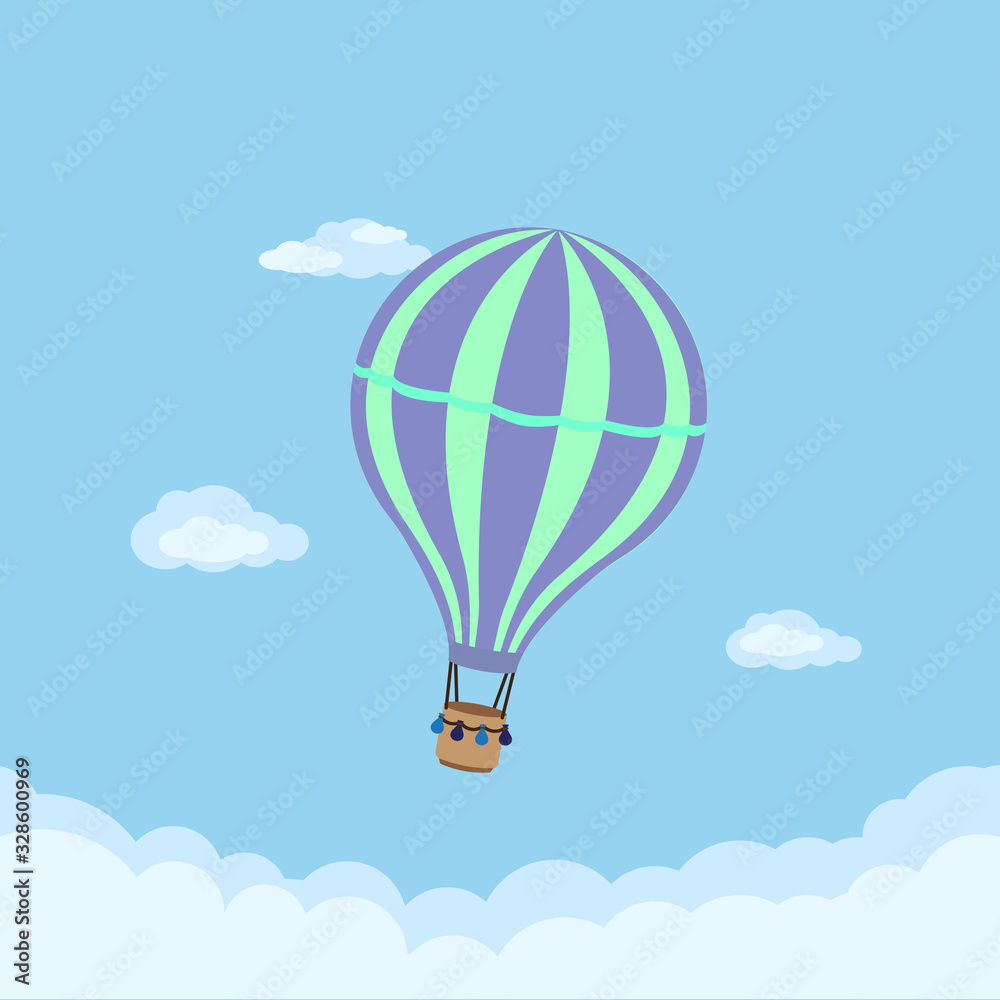 Obraz premium Hot air balloon in the sky,vector illustration, background